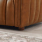 April Mid Century Modern Luxury Tight Back Tan Leather Couch