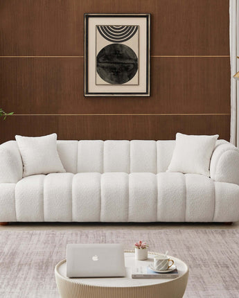 white Jasmin Mid-Century Modern 89.7'' Upholstered Sofa