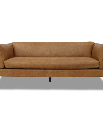 York Waxy Tan Leather Sofa