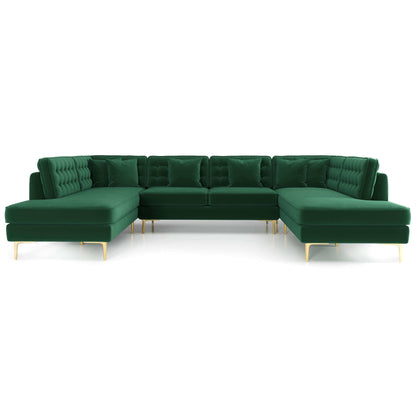 Brooke Velvet U Shape Corner Sofa | Cherie Furniture
