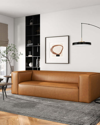 Colton tan leather sofa