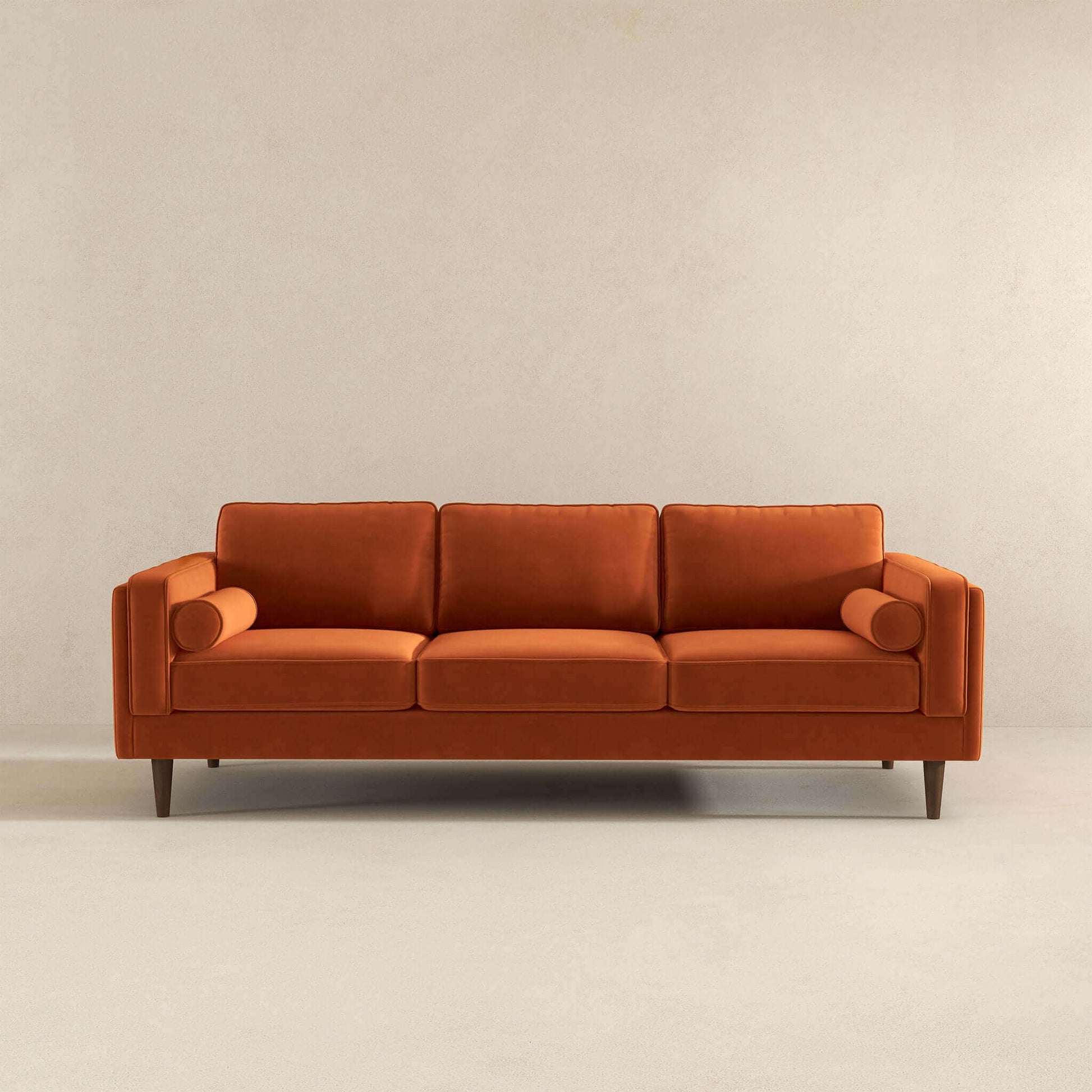 Burnt Orange Velvet Sofa