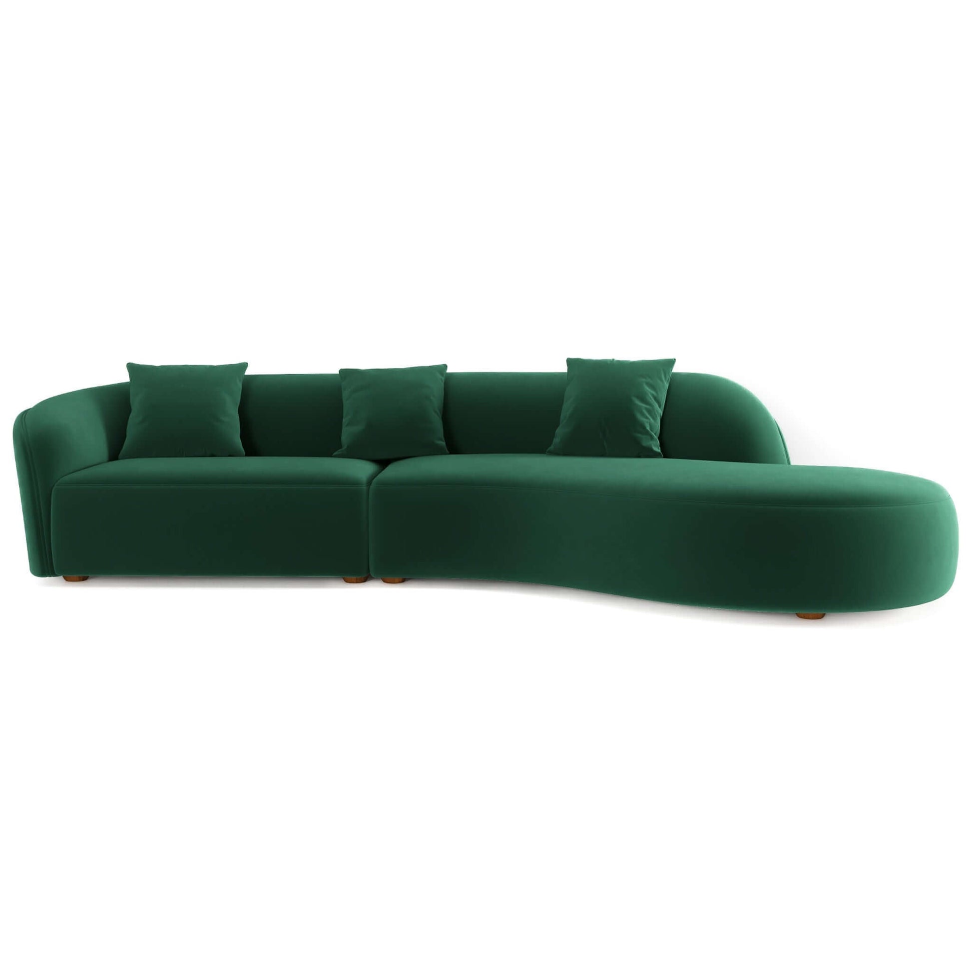 Green Japandi Sectional Sofa