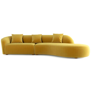 Mustard Japandi Sectional Sofa