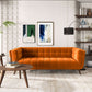 Addison Large Burnt-Orange Velvet Sofa
