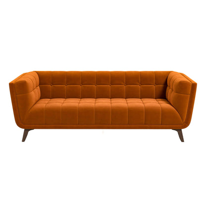 Addison Large Burnt-Orange Velvet Sofa