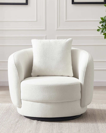 Front view Boucle Lounge Chair