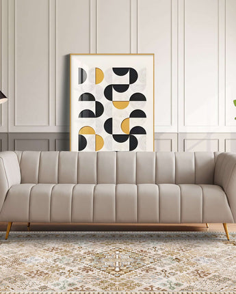 LaMattina Leather Channel Tufted Sofa | Cherie Furniture