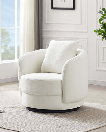 White Boucle Lounge Chair